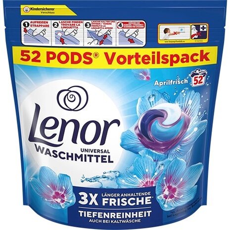 Lenor Lenor All-in-one Pods Aprilfris - 52 Wasbeurten voor een Frisse Waservaring Lenor Lenor All-in-one Pods Aprilfris - 52 Wasbeurten voor een Frisse Waservaring