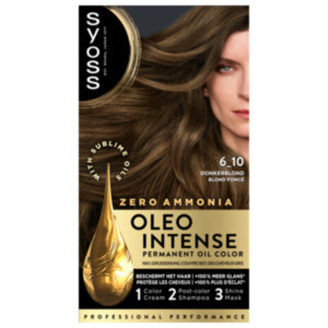 Syoss Syoss Oleo Intense Haarverf 6-10 Donkerblond - Voor een rijke, intense kleur met glans Syoss Syoss Oleo Intense Haarverf 6-10 Donkerblond - Voor een rijke, intense kleur met glans