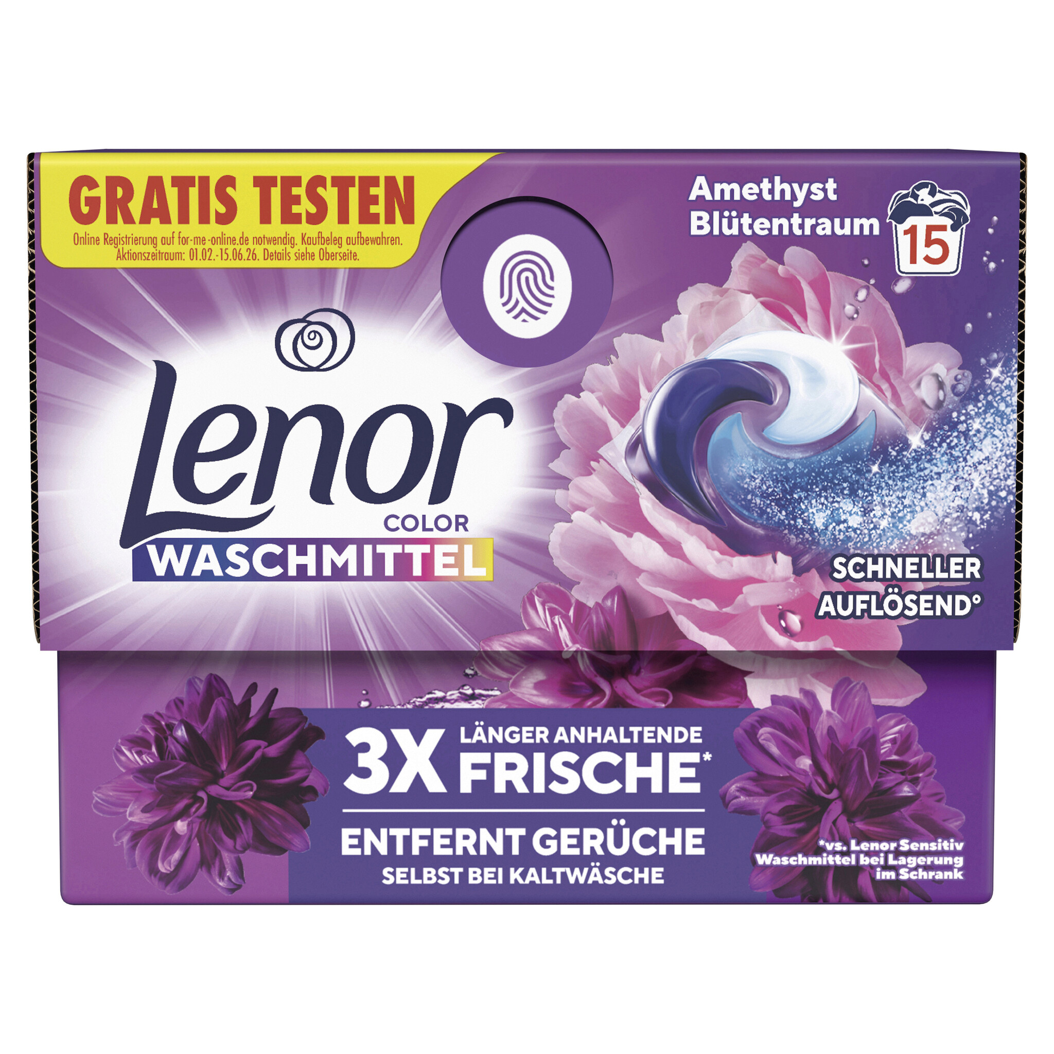 Lenor Lenor All-in-One Pods Color Amethyst Blutentraum - 15 Pods