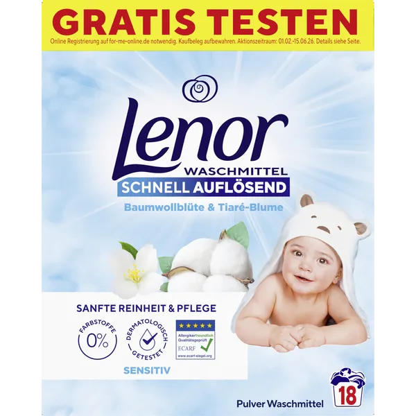 Lenor Lenor Waspoeder 0,9KG Sensitiv - 18 Wasbeurten