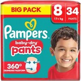 pampers Pampers Baby Dry Pants NR8 17+kg - 34 Stuks pampers Pampers Baby Dry Pants NR8 17+kg - 34 Stuks
