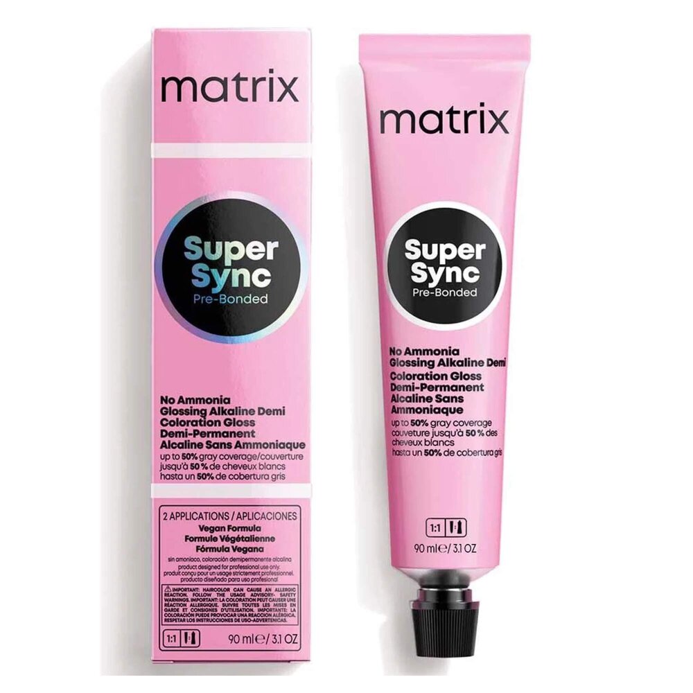 Matrix SuperSync Alkaline Demi-Permanent Haarverf 6T Dark Blonde Titanium 90ml - Perfecte Kleuring en Glans