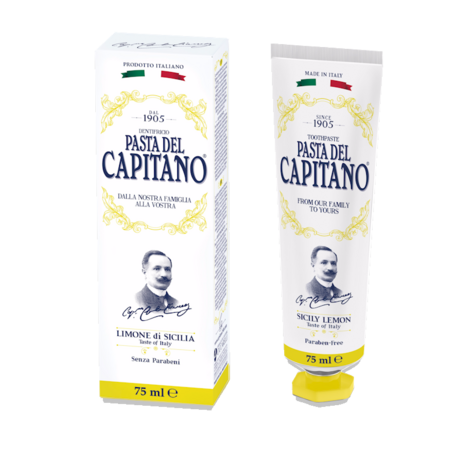 Cera di Cupra Pasta del Capitano 1905 Sicily Lemon Toothpaste - Verfrissende Tandpasta met Citroen voor een Stralende Glimlach Cera di Cupra Pasta del Capitano 1905 Sicily Lemon Toothpaste - Verfrissende Tandpasta met Citroen voor een Stralende Glimlach