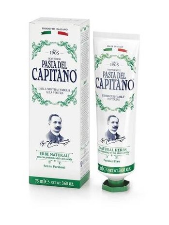 Cera di Cupra Pasta del Capitano 1905 Natural Herbs Tandpasta 75 ml - Natuurlijke Verzorging voor je Gebit Cera di Cupra Pasta del Capitano 1905 Natural Herbs Tandpasta 75 ml - Natuurlijke Verzorging voor je Gebit