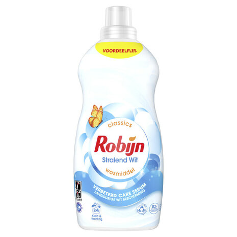Robijn Robijn Klein & Krachtig Wasmiddel Stralend Wit 1,19 liter - Voor Stralend Witte Was Robijn Robijn Klein & Krachtig Wasmiddel Stralend Wit 1,19 liter - Voor Stralend Witte Was