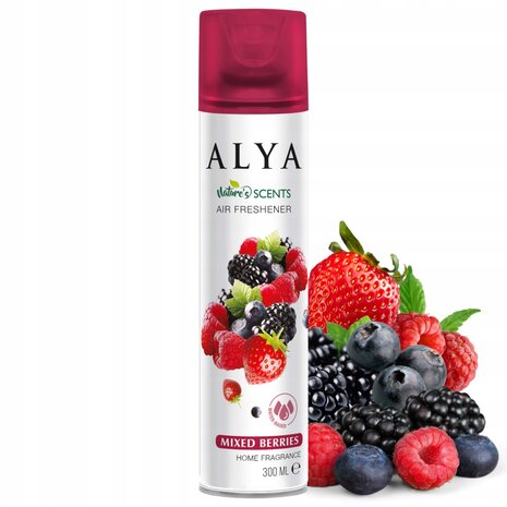 Alya Alya Nature Scents Mixed Berries Luchtverfrisser 300 ml - Frisse en Fruitige Geur voor Elk Moment Alya Alya Nature Scents Mixed Berries Luchtverfrisser 300 ml - Frisse en Fruitige Geur voor Elk Moment