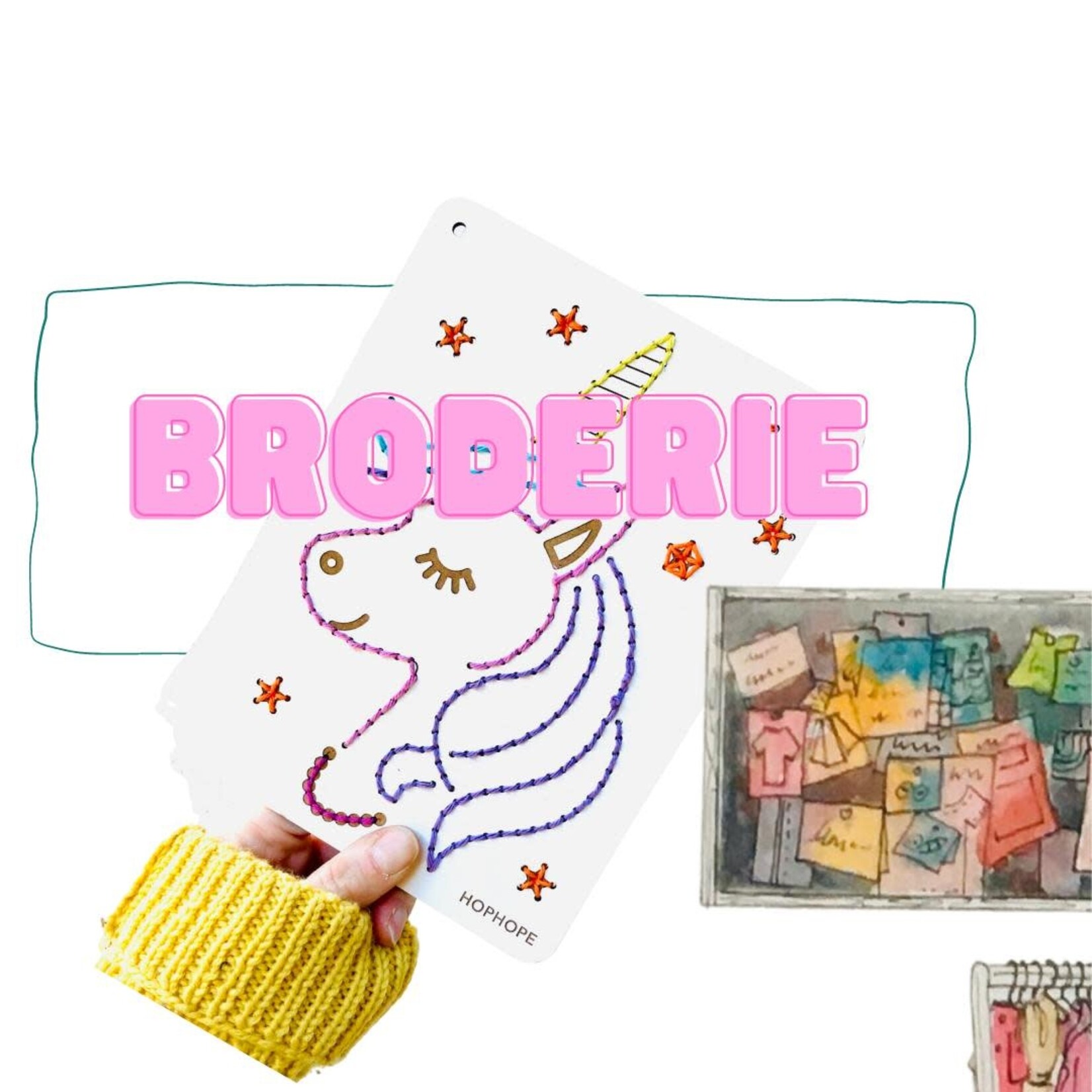 HOPHOPE SEWING HOPHOPE SEWING - Mes premières broderies Madame licorne