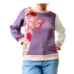 HOPHOPE SEWING HOPHOPE SEWING - Sweat papillon strass mauve T.1