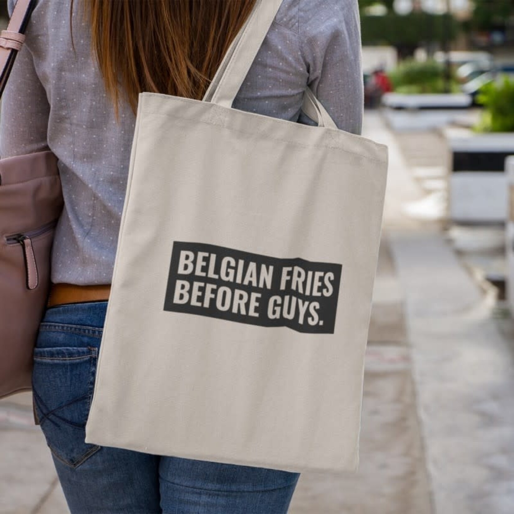 BELGE UNE FOIS BELGE UNE FOIS - Totebag Belgian fries before guys