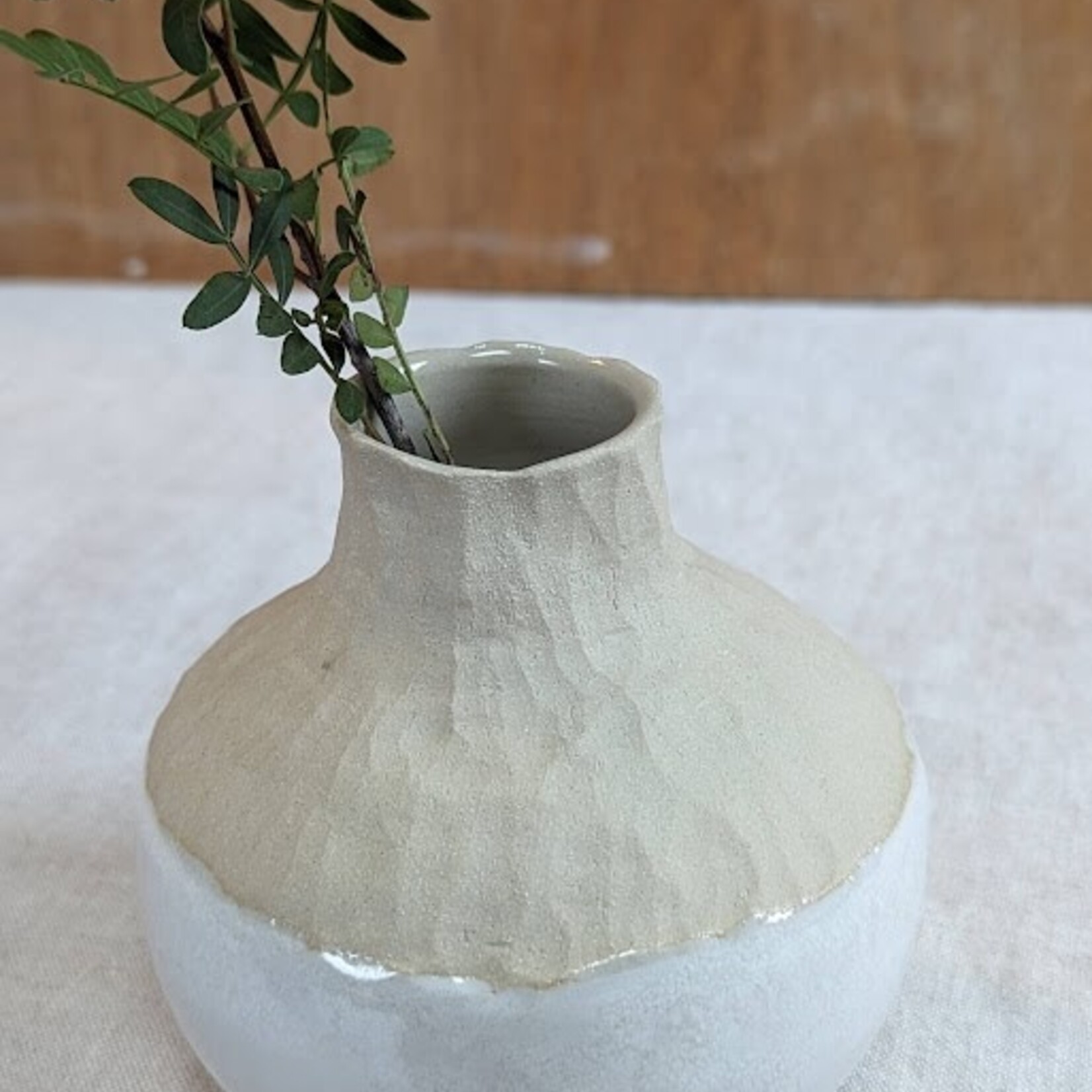 ELODIE MORREN ELODIE MORREN -Vase boule texturé blanc