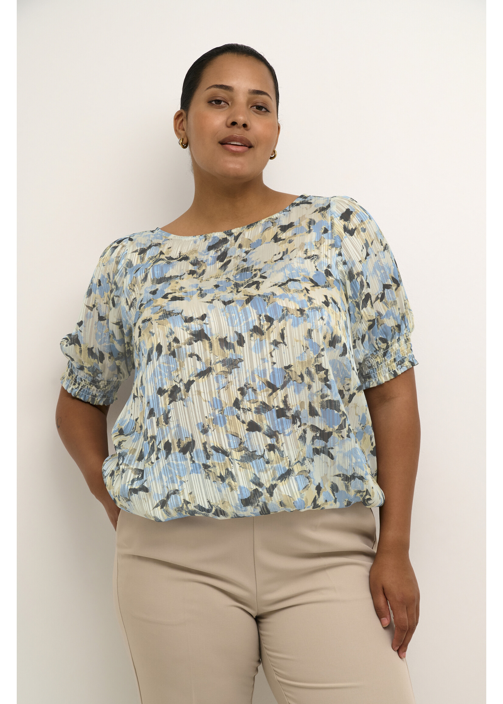 KAFFE CURVE KCELANA BLOUSE blauw