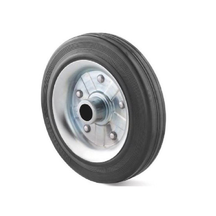Rubber wiel 200 mm - rollager asgat 20 mm - 205 kg