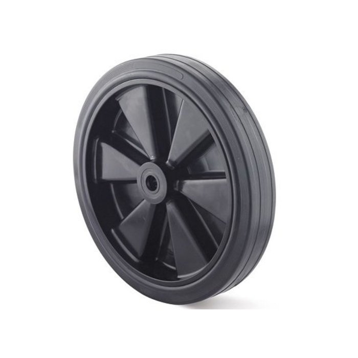 Rubber wiel 400 mm - rollager asgat 25 mm - 400 kg