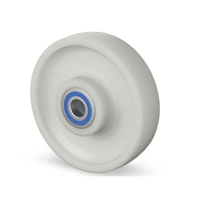 Rvs wiel 160 mm - Nylon - kogellager - 700 kg