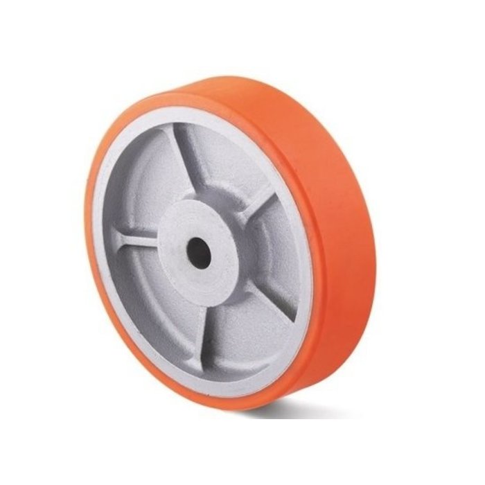 PU wiel 250 mm - kogellager asgat 25 mm - 1400 kg