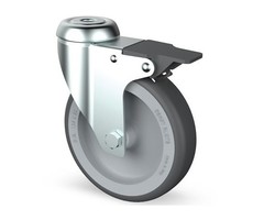 TPR rubber zwenkwiel met rem 125 mm - 100 kg