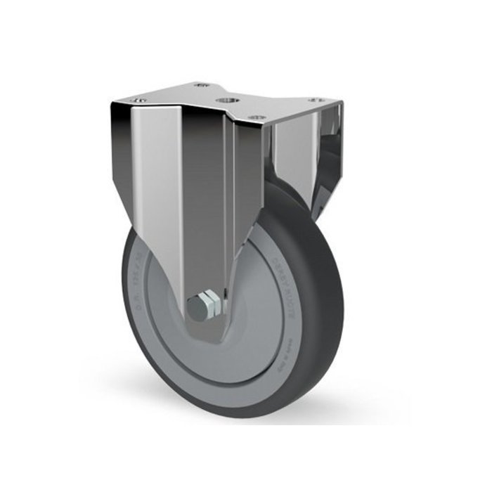 Rubber bokwiel 125 mm - kogellager - 100 kg