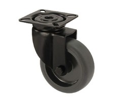 Zwart zwenkwiel 100 mm - 80 kg