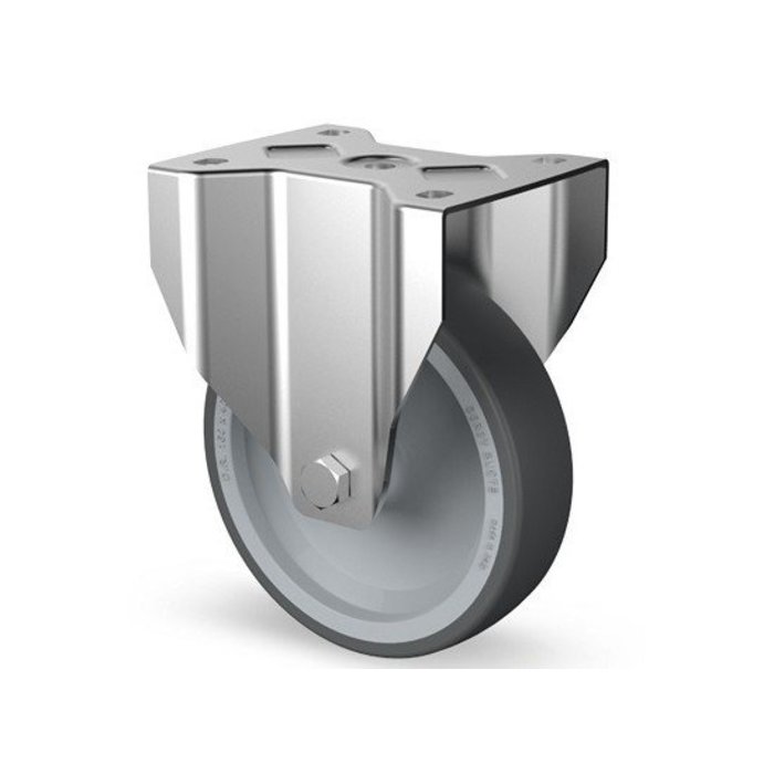 Rubber bokwiel 200 mm - rollager - 200 kg