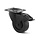 Zwart PU zwenkwiel met rem 100 mm - kogellager - 300 kg