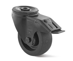 PU zwenkwiel met rem 100 mm - 200 kg