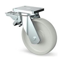 Nylon zwaarlast zwenkwiel met rem 250 mm - 1700 kg