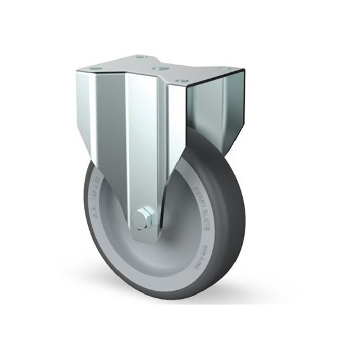 Derby Ruote Rvs bokwiel 125 mm - Rubber - 100 kg