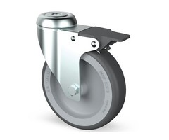 Derby Ruote Rvs zwenkwiel met rem 60 mm Rubber - 40 kg