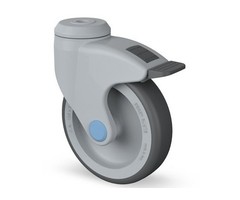 Kunststof zwenkwiel met rem 125 mm - 100 kg