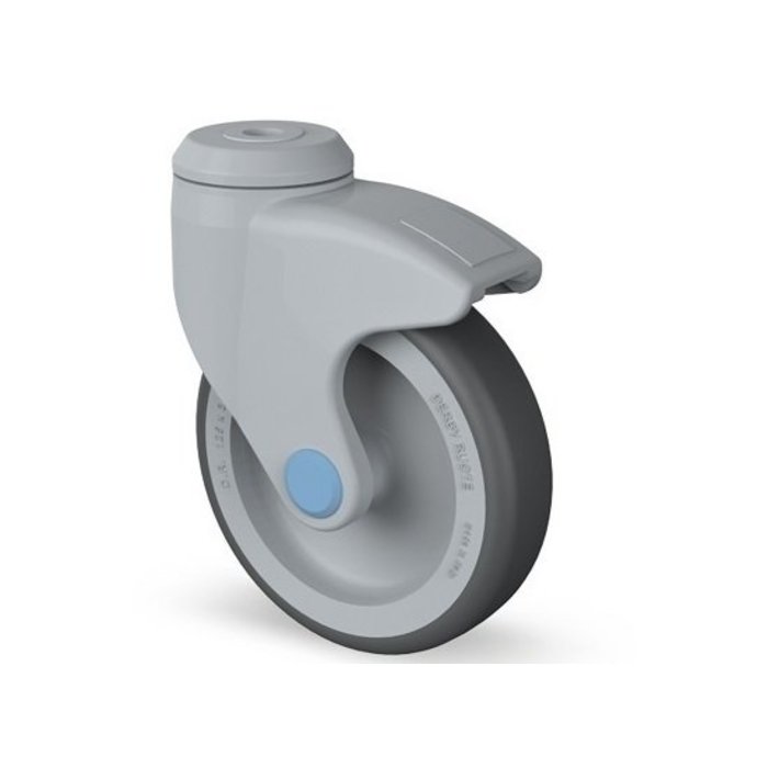 Rvs kunststof zwenkwiel 100 mm - kogellager - 80 kg