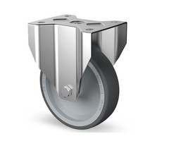 Rvs bokwiel 160 mm Rubber - 200 kg