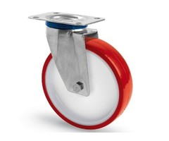 Rvs zwenkwiel 160 mm PU - 350 kg