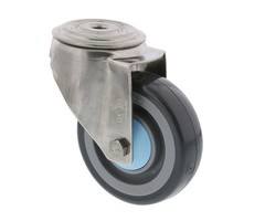 Rvs zwenkwiel 80 mm PU - 100 kg