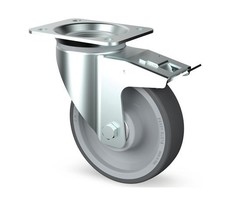 PU zwenkwiel met rem 200 mm - 400 kg