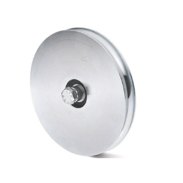 Rvs groefwiel 140 mm met U groef - 550 kg