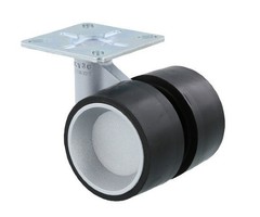 Meubelwiel 60 mm - plaat - 80 kg