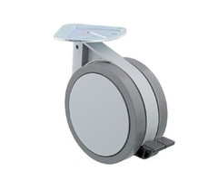 Meubelwiel met rem 100 mm - plaat - 100 kg