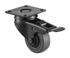 Zwart zwenkwiel met rem 50 mm - 40 kg