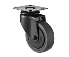 Zwart zwenkwiel 75 mm - 60 kg