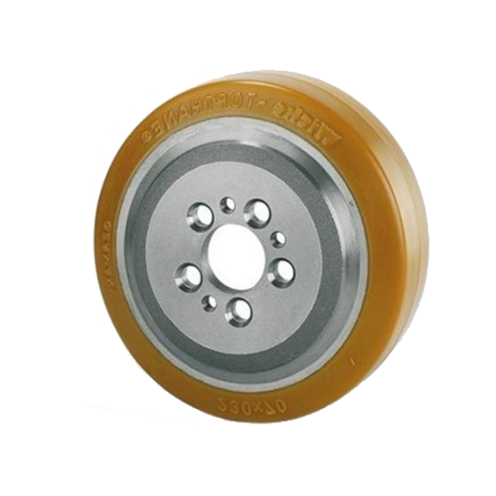 Polyurethaan aandrijfwiel 230x70 mm - Boring 45 mm flensaansluiting - 1350 kg