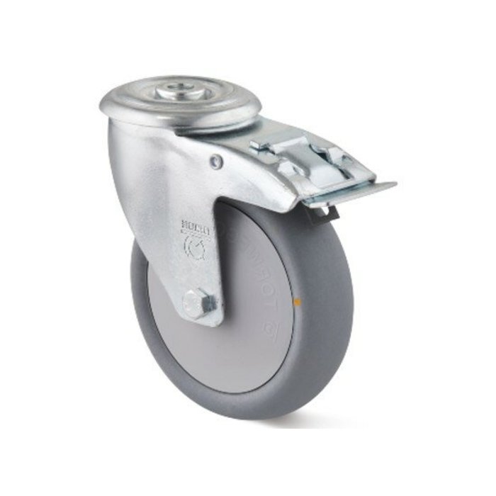 Antistatisch ESD zwenkwiel met rem 100 mm - 90 kg