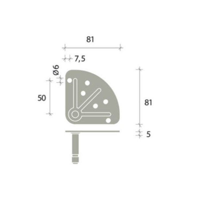 Grijs meubelwiel met rem 100 mm - plaat