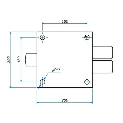 PU dubbel zwenkwiel met rem 200 mm - kogellager - 2200 kg