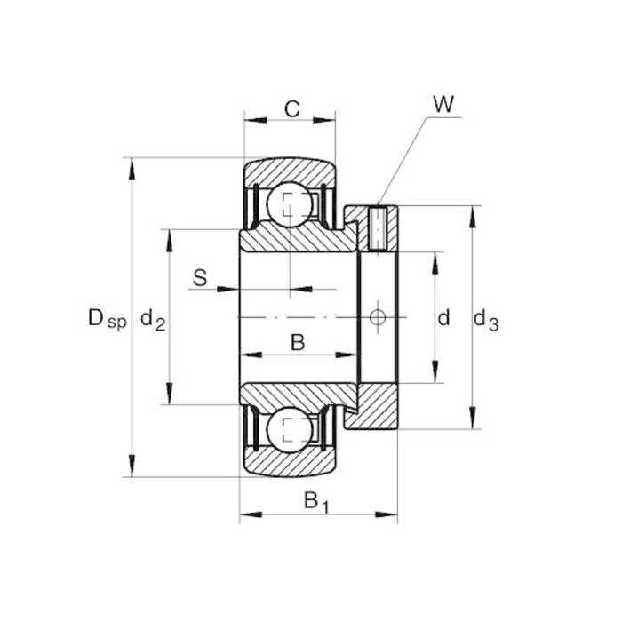 SA205 - FS spanringlager met excenterring (25x52x31)