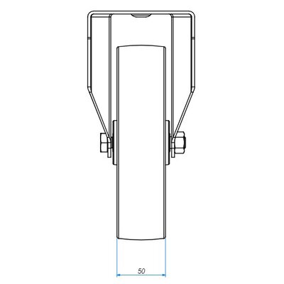 Rvs bokwiel 200 mm - rollager - 300 kg