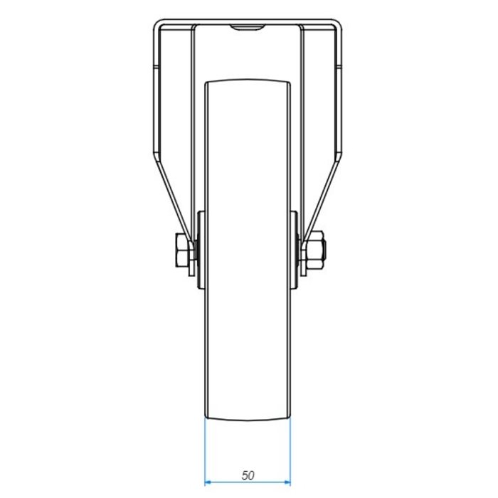 Rvs bokwiel 200 mm - rollager - 300 kg