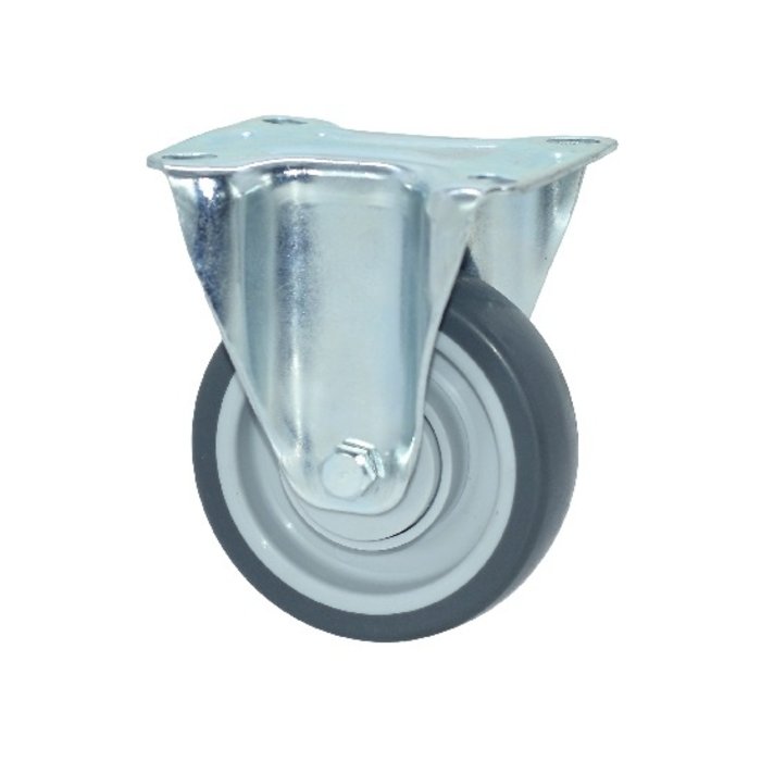 Rubber bokwiel 80 mm - kogellager - 80 kg