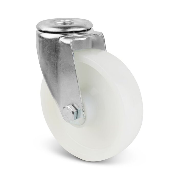 Nylon zwenkwiel 100 mm - rollager - 200 kg