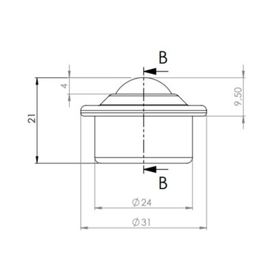 Stalen kogelpot 15.8 mm - stalen kogelrol - 60 kg