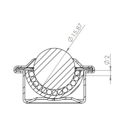 Stalen kogelpot 15.8 mm - stalen kogelrol - 60 kg